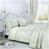 Dreams & Drapes Set copripiumino in tessuto Jasmine, 55% cotone 45% poliestere, singolo 140 x 200 cm, verde, jacquard, motivo floreale, 142 fili
