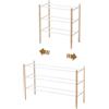 YAMAZAKI 3518 PLAIN Extendable 3Tiered Shoe Rack, white, Steel/Wood, 4170 x 25 x 45.5 cm