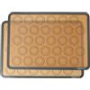 Amazon Basics Tappetini da forno in Silicone Macaron, Set da 2 pezzi, Rettangolare, Beige/Grigio, 42 W x 29.5 L cm