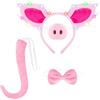 YUYWWAN Costume da Maiale Rosa, Accessori per Costume da Maiale Bambini, Costumi da Animale Luminoso, Grazioso Costumi da Maiali a LED Bambina, per Halloween, Carnevale, Feste in Maschera, Cosplay (Rosa-D)