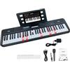 Funtaki Tastiera pianoforte elettronica a 61 tasti per adulti e bambini, con tasti luminosi, modalità di apprendimento, digitale pianoforte