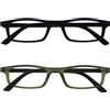 Opulize Ted Reading Glasses 2 Pack Narrow Matt Lightweight Frame Spring Hinges Scratch Resistant Mens Womens RR17
