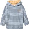 People Wear Organic Felpa con cappuccio in cotone bouclè Explore More - col. azzurro-grigio rigato