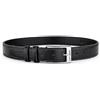 COVERI ACTIVE Cintura Uomo in Pelle Nera Elegante - Fibbia in Metallo Classica - Cintura Formale e Casual per Abito e Jeans - Idea Regalo per Uomo.