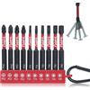 Folzirt Set di punte magnetiche lunghe 70 mm PH2/PZ2/Torx S2 in acciaio per avvitatore a batteria, 10 pezzi Impact Cacciavite Set di punte esagonali da 1/4 fosfoide nero
