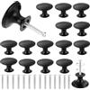 Begpoee 16 Pezzi Pomelli per Cassetti Rotondi Vintage Neri, Pomelli per Cassetti Chic, Pomelli Cucina, Con Viti, 3 x 2,1 cm, Per Comodini, Mobili da Scrivania, Tolette, Armadietti, Guardaroba