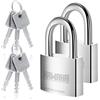 KAWAHA 41/40-2PS - Lucchetto in acciaio inossidabile ad alta sicurezza, 40 mm, con chiave in acciaio inossidabile, per uso interno ed esterno (resistente, antiruggine) (40 mm, con chiave unica,