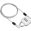 PATIKIL 3 Cifre Combinazione Lucchetto con Sicurezza Cavo Acciaio, 1 Set Viaggio Blocco 3Ft Argento Tono Serratura Catena per Valigia Bagagli Argento