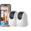 EZVIZ C6N G1 3K Telecamera Wi-Fi Interno, 5MP Videocamera Sorveglianza Interno Pan/Tilt/Zoom, Rilevamento di Persone, Visione Notturna a Colori con WDR, Chiamata Bidirezionale, Kit da 2