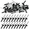 YiliYa 60 Pezzi Rivetti Ciechi in Alluminio con Flangia Grande,4.8mm x 20mm Rivetti Alluminio Nero Rivetti Pop Rivetti Aperti