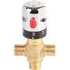Smandy Valvola di miscelazione termostatica Valvola miscelatrice temperatura acqua in ottone massiccio G1 / 2 termostato del tubo di controllo della temperatura dell'acqua per doccia