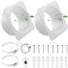 TXErfolg 2PCS Flangia del connettore del condotto 100mm/4 pollici realizzato in plastica con fascette stringitubo in acciaio inossidabile nastro in allu flangia diritta del tubo per il sistema di ventilazione