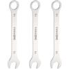 QUARKZMAN 3pz Chiave a Combinazione Sottile Metrica 15mm Torx Terminata a Scatola 15 Gradi Offset Estremità Aperta Acciaio Inossidabile, Tono Argento
