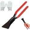 VIQIHEOE 180°Pinza Piega Lamiera, 1 Pezzo Larghezza 6cm Pinza Piegatrice a Mano, Aggraffatrici a Mano Lamiera Piegatura Pinze Set, Rosso Metallo Bender Tool, con Manico e Guanti, per Tetti, Idraulici