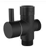 TopHomer Valvola angolare da bagno G1/2 pollici per doccia in ottone a 3 vie con valvola deviatore per doccetta con gomma per doccetta universale componenti per doccia (nero)
