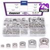 Swpeet - Dadi quadrati metrici in acciaio inox M3 304, filettatura metrica, filettatura grossolana, M3 M4, M5 M6 M8 M10, Square-4, Assortment Kit-220P