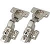 LOOTICH 95 Grado Mezza Battuta Esterna Forte Cerniere 40mm con Ammortizzatore per Porte Pesanti e Spesse Soft Close Cerniera per Cucina Armadio Porta Ante Mobili Paracolpi 2 Pezzi