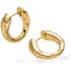 Purelei Vintage Love Orecchini a cerchio - impermeabili | Anelli strutturati con motivo Aloha in acciaio inossidabile e placcatura in oro 14K/18K | Look vintage organico con chiusura a cerniera