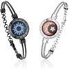 TOTWOO Braccialetti di Coppia Touch con Collegamento Bluetooth Uno a Uno tramite App, Luci e Vibrazioni - Regalo Perfetto per Coppie a Distanza, in Acciaio Inossidabile 316