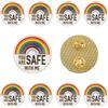 WANDIC 10 spille rotonde arcobaleno LGBTQ Lesbiche Gay Pride Spille You Are Safe with Me Gender Keeper Distintivi per Orgoglio Decorazioni Zaini Cappelli Giacche Sciarpe, Metallo