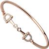 My Pet Elephant Bracciale con morso di cavallo placcato in zirconia cubica con cristalli, chiusura a gancio facile, bracciale con ciondolo, gioielli equestri, regalo portafortuna per ragazze e donne amanti dei