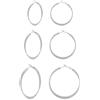 Bewenda Orecchini a cerchio in argento 925, orecchini a cerchio in argento 925, grandi 40/50/60 mm, ipoallergenici Huggies, per donna e ragazza, leggeri orecchini a cerchio rotondo, Argento sterling