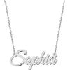 UMAGICBOX Squisita collana con nome personalizzato|Scegli tra 14 stili di carattere|Personalizzabile in acciaio inossidabile placcato oro 18 K e ciondolo in argento sterling