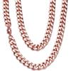 MagEnergy Catena a anelli cubani per uomo e donna, lunghezza 45 cm/50 cm, catena in rame Miami cubana per uomo, gioielli hip hop, regalo, con scatola regalo, 20/51cm, Rame, Non pietra preziosa