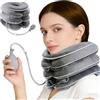 Wapasezyar Collare gonfiabile, design di allungamento a 3 strati, supporto per il collo, collarino gonfiabile, per il collo, per il collo, per il collo, per la casa, per alleviare il dolore (grigio scuro)