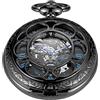 Tiong Orologio da tasca meccanico senza batteria, stile vintage, meccanico, numeri romani, con custodia e catena, per uomo, Mpw104-uk, 100%