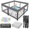 colpart Box pieghevole per bambini, con tappetino - 127 x 127 cm, montaggio rapido, sicuro e portatile, per interni ed esterni (grigio)