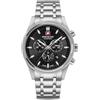 Swiss Military Hanowa Airman First Class - Orologio da uomo con cinturino in pelle o cinturino in metallo e vetro zaffiro