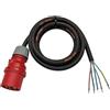 NWP Cavo di collegamento CEE, 3 m, 400 V, 32 A, nero, IP44, 5 x 4 mm², H07RN-F, tubo in gomma, 10 cm, rivestito