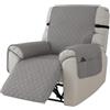 Highdi Copripoltrona Relax Reclinabile, Copridivano Trapuntato Impermeabile per Poltrona Relax Reclinabile Elettrica Copri Divano, Antiscivolo Antimacchia AntiGraffio Lavabile (Grigio Chiaro)