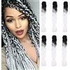 Cybelleza 24" Trecce Capelli Finti Extension Nero&Bianca Treccine Afro Sintetici Fibre Jumbo Braiding, Confezione da 6