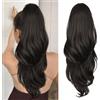 XFSRG Coda Capelli Extension Ondulata Lunga Clip Finta Capelli Naturale Finti Extension Coda di Cavallo Sintetica per Donne Ragazze Acconciature Quotidiane