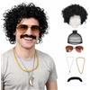 Joyincoser Capelli sintetici afro, look retrò, anni '70, accessorio per costume da festa, per uomo e donna, carnevale, stile discoteca (B)