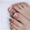 Clataly 24pcs Quadrati Fiori di Cristallo Finti Unghie Lucide Stampa sul Toe Unghie Brevi Acrilici Falsi Toes Unghie Artificiale Unghie del Toe per le Donne Ragazze (C)