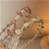 JOZMMZEOOA 2 Pezzi Floreale Cerchietti Bambina | Perla Capelli Fiori Corona Rosa Elegante, Viaggio Nozze Festa