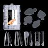 BNG 120 stampi per unghie a doppia forma trasparente in gel acrilico, 5 x 12 doppie forme e 5 x 12 adesivi per nail art extension, copertura completa 12 misure, fai da te per unghie