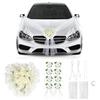 SUPAWAY Decorazione Auto a Forma di Cuore per Matrimonio, Set con 1 Ghirlanda Cuore, 4 Fiori per Maniglie Porte, 2 Nastri di Tulle (1,8m), ecc. - Per Just Married, Addio al Nubilato e Cerimonia