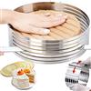 KUAOWT Anello per torta regolabile da 23,5 a 30,5 cm, in acciaio inox, per mousse e torte, per cottura al forno, stampo rotondo a 7 strati (argento, 24-30 cm)