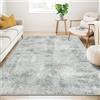 Guchuang Bedding - Tappeto per soggiorno, 160 x 230 cm, grigio moderno, tappeto per camera da letto lavabile, antiscivolo, a pelo corto, morbido, tappeti per sala da pranzo, cucina