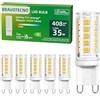 bravotecno Lampadine LED G9, Classe Energetica B, G9 LED Luce Calda 2700K, 2.2W 408LM, Equivalente a 35W, Angolo di Illuminazione 360°, Non Dimmerabile, Basso Calore & Lunga Durata, 6 Pezzi