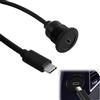 MxyVrix Adattatore montaggio a incasso USB C da 5 Gbps con Ricarica Rapida PD60W, Cavo Corto, USB Type C 3.0 Maschio a Femmina, Montaggio Fisso Filettato 20 V 3 A, per Cruscotto, Superficie del tavolo, auto