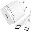 Newding 25W Caricatore per Samsung Galaxy A55 5g A54 A52s A53 A35 A34 A26 A25 A16 A15 A14 A13 S24 S23 S22 S21 S20 M54 M35 M16 M15 Note20 Z Flip Z Fold, EP-TA800 Caricabatterie Rapido USB C Spina Presa