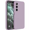 HAFFAN Custodia in Silicone TPU Compatibile con Samsung Galaxy S24+ / Samsung Galaxy S24 Plus (6.7 inches), Cover Case Protettiva per Cellulare - Erba Viola