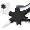 MyGadget Audio Sdoppiatore 5 Entrate - Adattatore Jack Aux 3,5 mm - Convertitore Splitter Universale Multiplo compatibile con Smartphone, Laptop, PC - Nero
