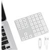 Cateck Tastiera numerica Bluetooth con tasti di scelta rapida multipla 34 tasti tastierino numerico wireless portatile sottile per iPad/Mac/Laptop/PC compatibile con sistema Windows Android iOS