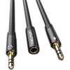 N NEWTOP Cavo AD25 Adattatore 32cm Unico Splitter Sdoppiatore Audio Cuffie Stereo Microfono Due Jack Separati 3.5mm con 1 Femmina 2 Maschio per Gaming Smartphone PC Desktop Tablet Console Notebook